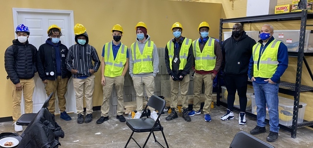 Journeyman Apprenticeship in Masonry Field Trip was an Intro to PPE class. All students received a hard hat, safety vest, gloves, and safety goggles.